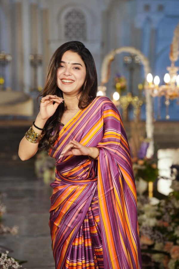 Jairo STRIPS SATIN SILK SAREE
